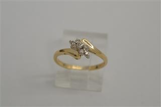 Diamond Fashion Ring 7 Diamonds .07ctw 14K Yellow Gold 1.5g Sz:5